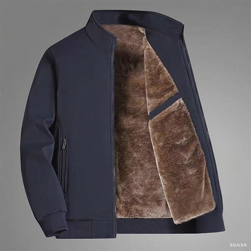 Veste zippée unie pour homme Solorha - Chaude, anti-rides, coupe-vent, imperméable et résistante à la neige !